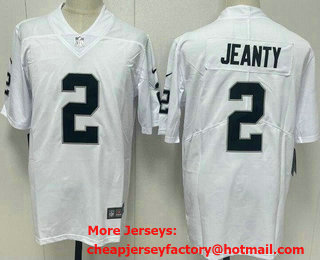 Men's Las Vegas Raiders #2 Ashton Jeanty Limited White Vapor Jersey