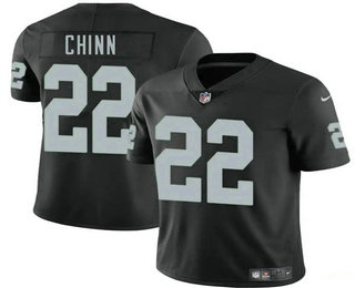Men's Las Vegas Raiders #22 Jeremy Chinn Black Vapor Limited Stitched Jersey