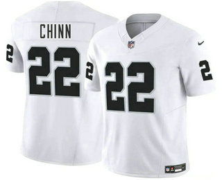 Men's Las Vegas Raiders #22 Jeremy Chinn White FUSE Vapor Limited Stitched Jersey