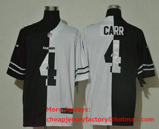 Men's Las Vegas Raiders #4 Derek Carr Black White Peaceful Coexisting 2020 Vapor Untouchable Stitched NFL Nike Limited Jersey
