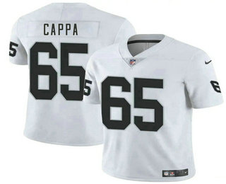 Men's Las Vegas Raiders #65 Alex Cappa White Vapor Limited Stitched Jersey