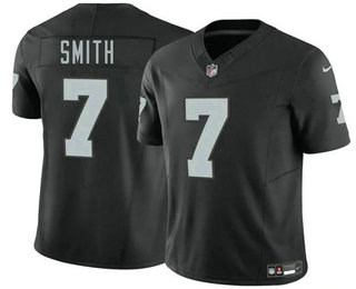 Men's Las Vegas Raiders #7 Geno Smith Black FUSE Vapor Limited Stitched Jersey