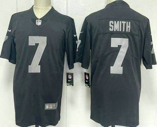 Men's Las Vegas Raiders #7 Geno Smith Limited Black Vapor Jersey