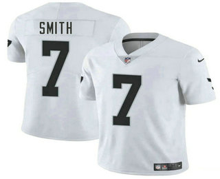 Men's Las Vegas Raiders #7 Geno Smith White Vapor Limited Stitched Jersey
