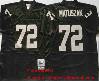 Men's Las Vegas Raiders #72 John Matuszak Black Throwback Stitched Jersey