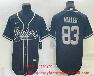 Men's Las Vegas Raiders #83 Darren Waller Black Stitched MLB Cool Base Nike Baseball Jersey