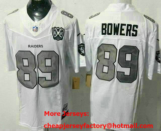 Men's Las Vegas Raiders #89 Brock Bowers Limited White Fashion FUSE Vapor Jersey