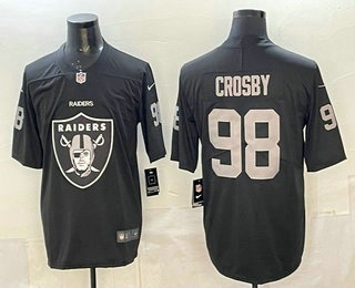 Men's Las Vegas Raiders #98 Maxx Crosby Black Big Logo Vapor Stitched Nike Limited Jersey
