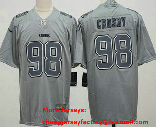Men's Las Vegas Raiders #98 Maxx Crosby Limited Gray Atmosphere Vapor Jersey