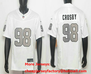Men's Las Vegas Raiders #98 Maxx Crosby Limited White Alternate FUSE Jersey