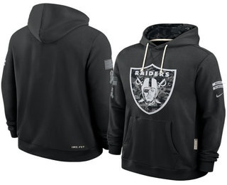 Men's Las Vegas Raiders Black 2026 Salute to Service Sideline Pullover Hoodie