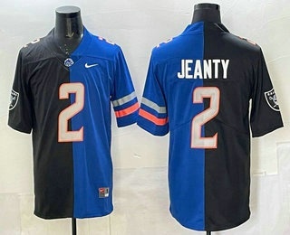 Men's Las Vegas Raiders Broncos #2 Ashton Jeanty Black Blue Split Limited Stitched Jersey