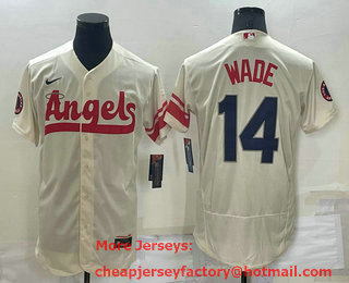 Men's Los Angeles Angels #14 Tyler Wade Cream 2022 City Connect Flex Base Stitched Jersey