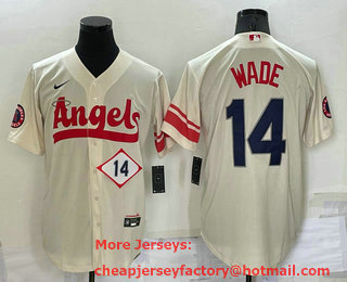 Men's Los Angeles Angels #14 Tyler Wade Number Cream 2022 City Connect Cool Base Stitched Jersey