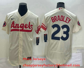 Men's Los Angeles Angels #23 Archie Bradley Cream 2022 City Connect Flex Base Stitched Jersey
