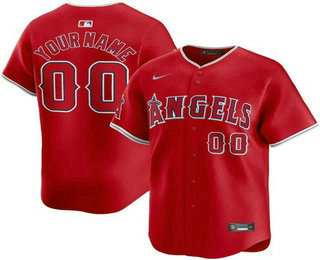 Men's Los Angeles Angels Customized Red Limited Jersey