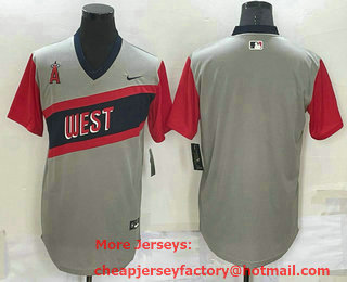 Men's Los Angeles Angels Of Anaheim Blank Grey 2021 Little League Classic Stitched Nike Jersey