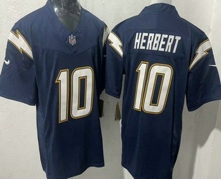 Men's Los Angeles Chargers #10 Justin Herbert Limited Navy FUSE Vapor Jersey