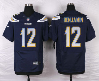 Men's Los Angeles Chargers #12 Travis Benjamin Navy Blue Team Color Stitched NFL Nike Elite Jersey