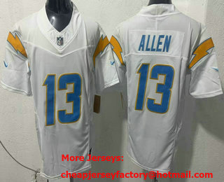 Men's Los Angeles Chargers #13 Keenan Allen Limited White FUSE Vapor Jersey