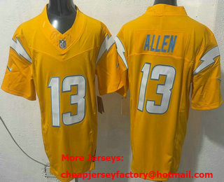 Men's Los Angeles Chargers #13 Keenan Allen Limited Yellow FUSE Vapor Jersey