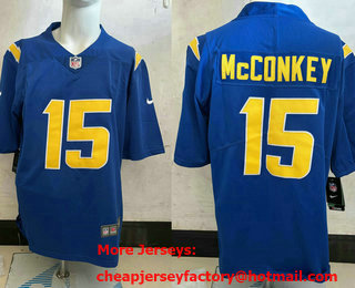 Men's Los Angeles Chargers #15 Chargers Ladd McConkey Limited Royal Vapor Jersey