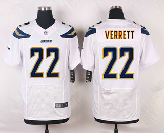 Men's Los Angeles Chargers #22 Jason Verrett White Road NFL Nike Elite Jersey