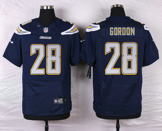 Men's Los Angeles Chargers #28 Melvin Gordon Navy Blue Team Color NFL Nike Elite Jersey