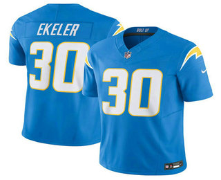 Men's Los Angeles Chargers #30 Austin Ekeler Blue 2023 FUSE Vapor Limited Stitched Jersey