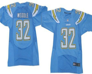 Men's Los Angeles Chargers #32 Eric Weddle Light Blue Alternate NFL Nike Elite Jersey