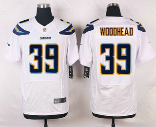 Men's Los Angeles Chargers #39 Danny Woodhead White Road NFL Nike Elite Jersey