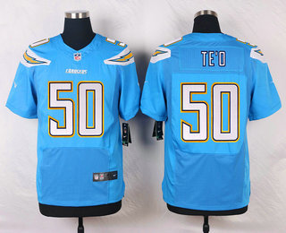 Men's Los Angeles Chargers #50 Manti Te'o Light Blue Alternate NFL Nike Elite Jersey