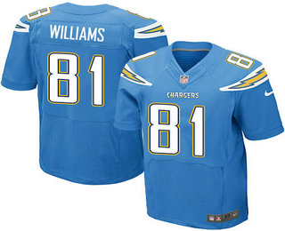 Men's Los Angeles Chargers #81 Mike Williams Light Blue Alternate Stitched NFL Nike Elite Jersey