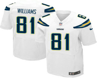 Men's Los Angeles Chargers #81 Mike Williams White Road Stitched NFL Nike Elite Jersey