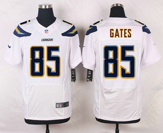 Men's Los Angeles Chargers #85 Antonio Gates White Road NFL Nike Elite Jersey