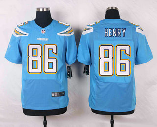 Men's Los Angeles Chargers #86 Hunter Henry Light Blue Alternate Stitched NFL Nike Elite Jersey