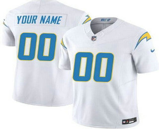 Men's Los Angeles Chargers Customized Limited White FUSE Vapor Jersey