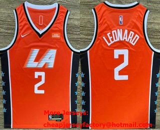 Men's Los Angeles Clippers #2 Kawhi Leonard Orange 2026 City Icon Sponsor Swingman Jersey