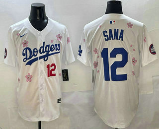 Men's Los Angeles Dodgers #12 Sana White 2025 Tokyo Series Limited Stitched Jersey