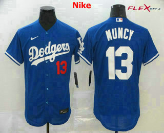 Men's Los Angeles Dodgers #13 Max Muncy Blue Stitched MLB Flex Base Nike Jersey