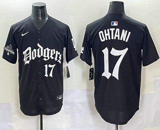 Men's Los Angeles Dodgers #17 Shohei Ohtani Black 2025 LA Limited Stitched Jersey