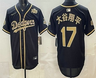 Men's Los Angeles Dodgers #17 Shohei Ohtani Black Japanese 2026 Armed Forces Day Jersey