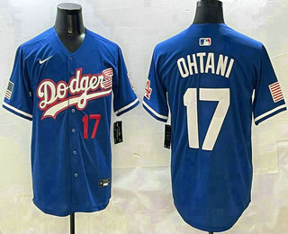 Men's Los Angeles Dodgers #17 Shohei Ohtani Blue USA Limited Fashion Stitched Jersey