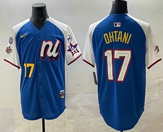 Men's Los Angeles Dodgers #17 Shohei Ohtani Blue White 2025 All Star Limited Jersey