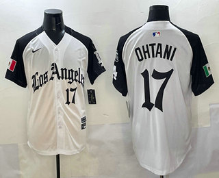 Men's Los Angeles Dodgers #17 Shohei Ohtani White Black Mexico 2025 LA Limited Stitched Jersey