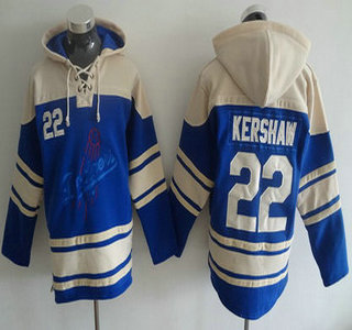 Men's Los Angeles Dodgers #22 Clayton Kershaw Blue Alternate MLB Hoodie