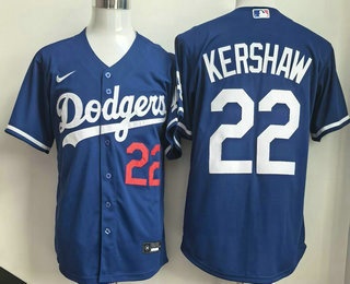 Men's Los Angeles Dodgers #22 Clayton Kershaw Blue Limited Stitched Jersey