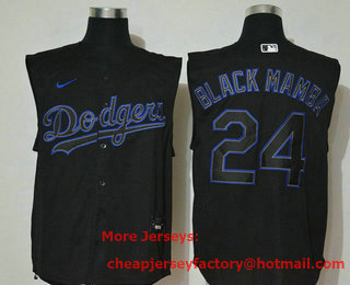 Men's Los Angeles Dodgers #24 Kobe Bryant Black Mamba Lights Out Black Fashion 2020 Cool and Refreshing Sleeveless Fan Stitched MLB Nike Jersey
