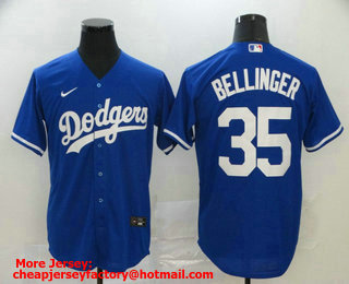 Men's Los Angeles Dodgers #35 Cody Bellinger Blue Stitched MLB Cool Base Nike Jersey