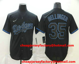 Men's Los Angeles Dodgers #35 Cody Bellinger Lights Out Black Fashion Stitched MLB Cool Base Nike Jersey